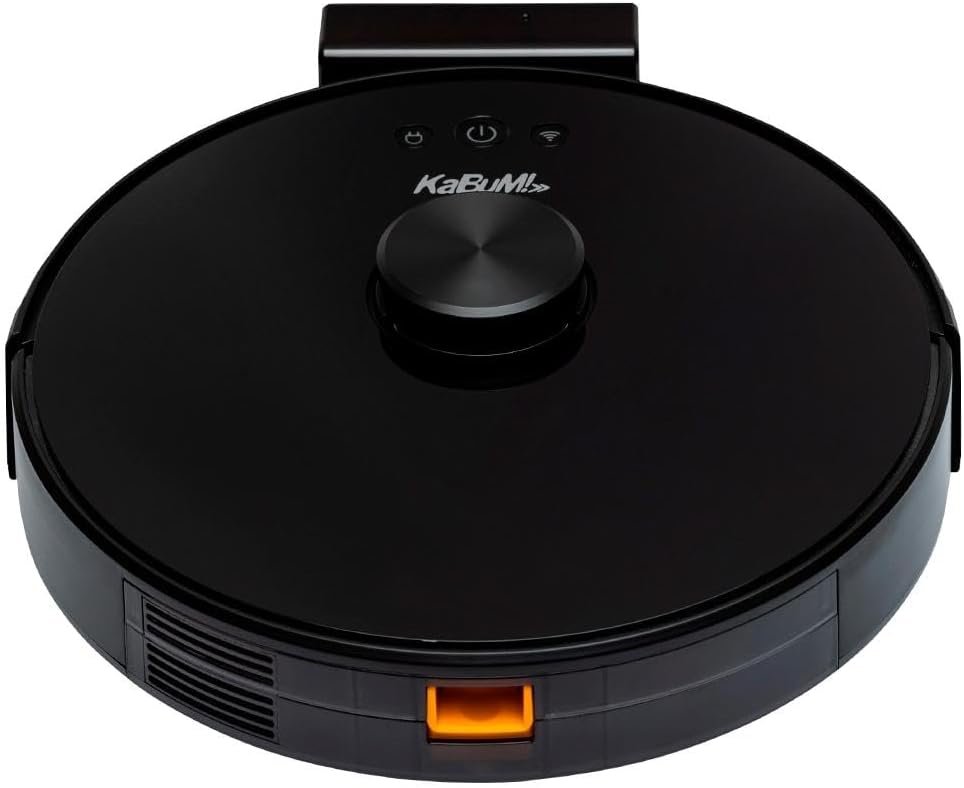 Robô Aspirador de Pó KaBuM! Smart 700, Preto, Aspira e Passa Pano, Mapeamento IR 360º