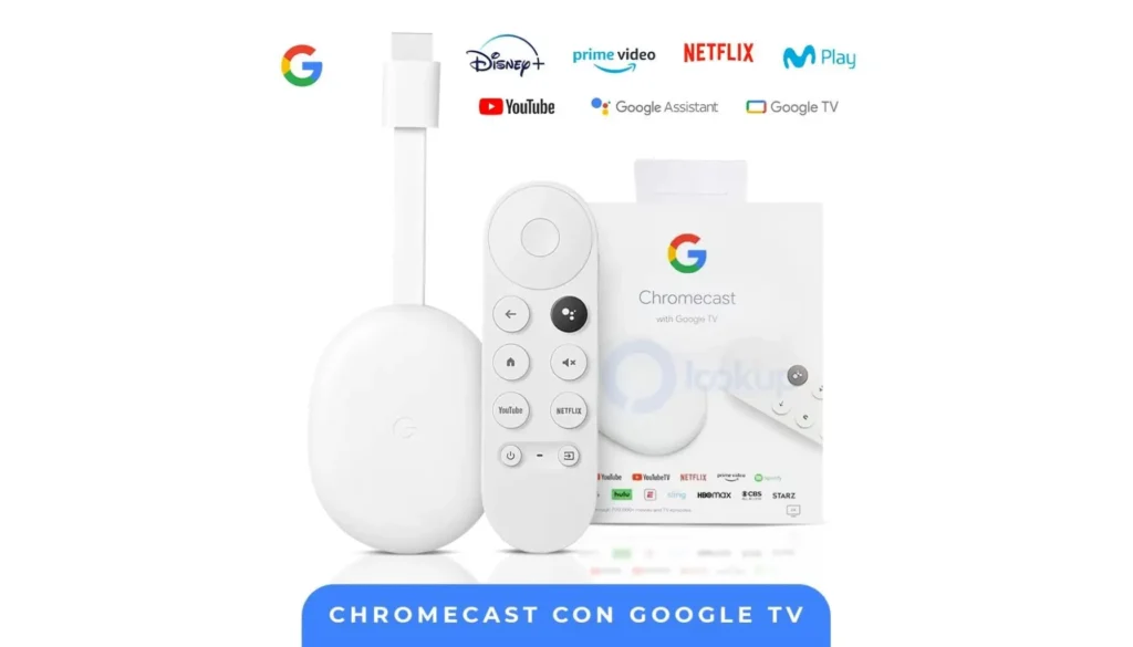 Google Chromecast com Google TV Google Chromecast com Google TV na cor branca com controle remoto