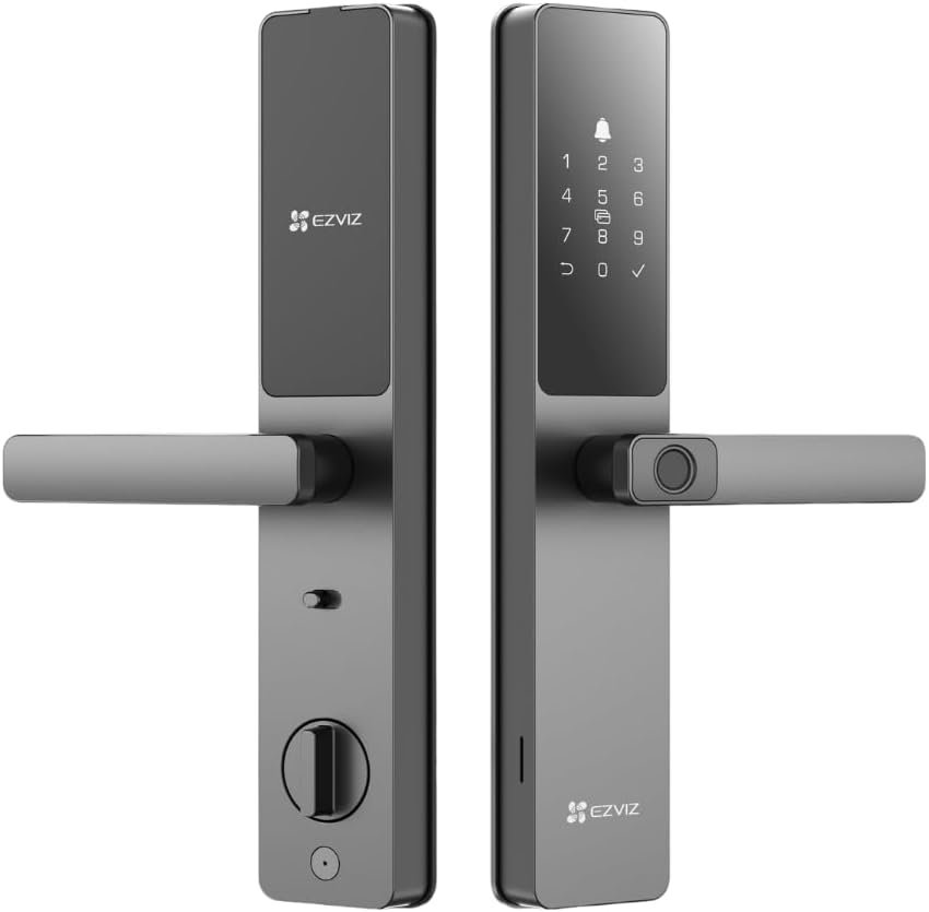 Segurança e Estilo com a Fechadura Digital EZVIZ Fechadura digital inteligente da marca EZVIZ com maçaneta e teclado numérico touch.